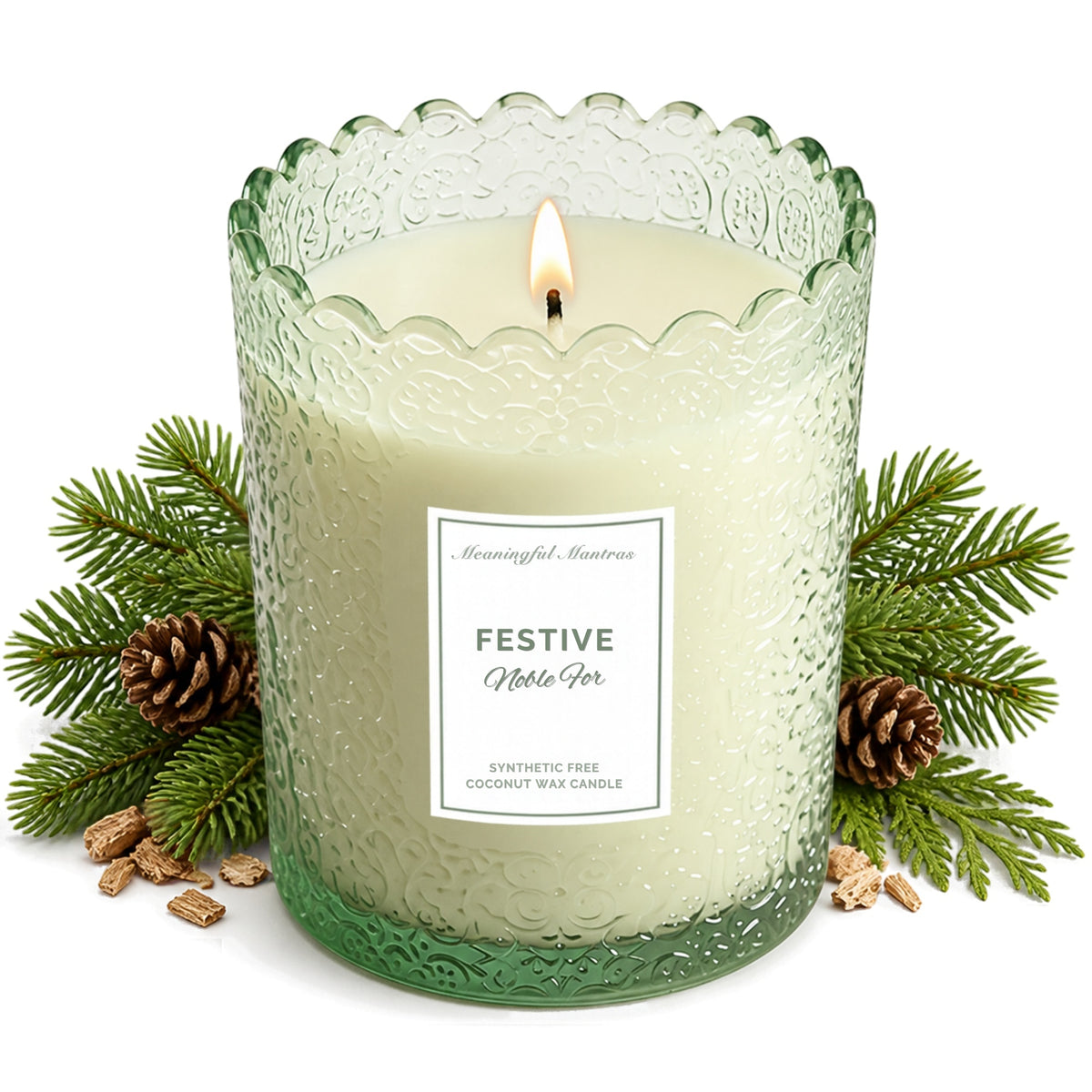 Festive Noble Fir Natural Candle 8oz Kaia Collectionimage-alt
