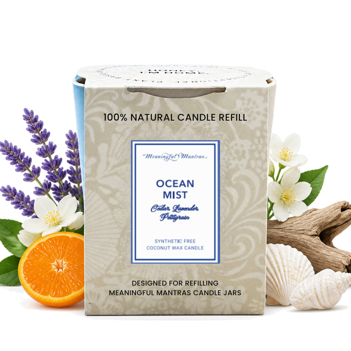 Ocean Mist Natural Candle 8oz Kaia Collection Refillimage-alt