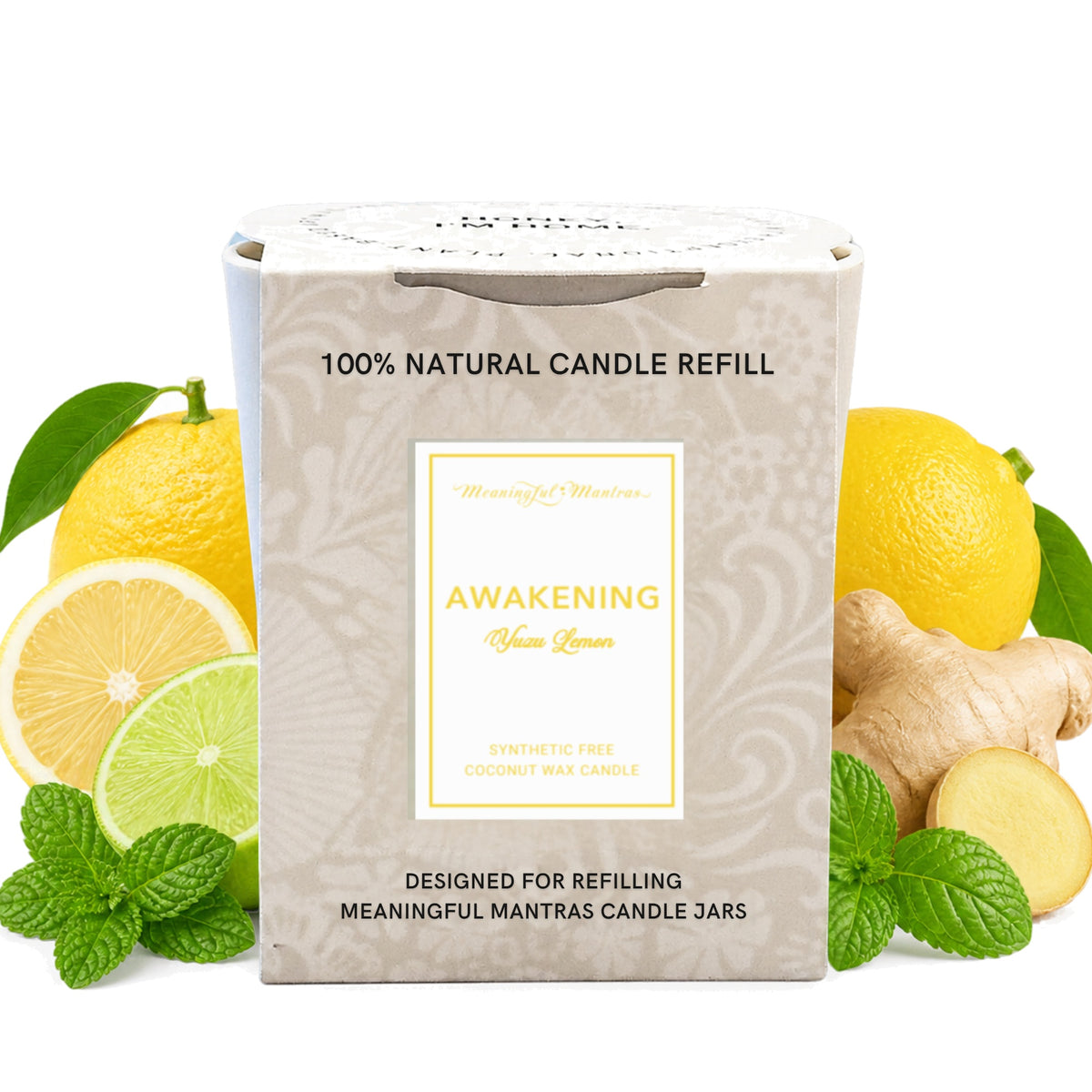 Yuzu Lemon Natural Candle 8oz Kaia Collection Refillimage-alt