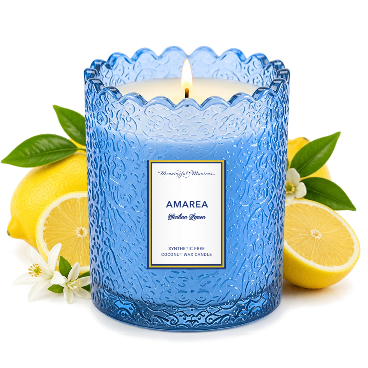 Amarea Sicilian Lemon Natural Candle 8oz Kaia Collectionimage-alt