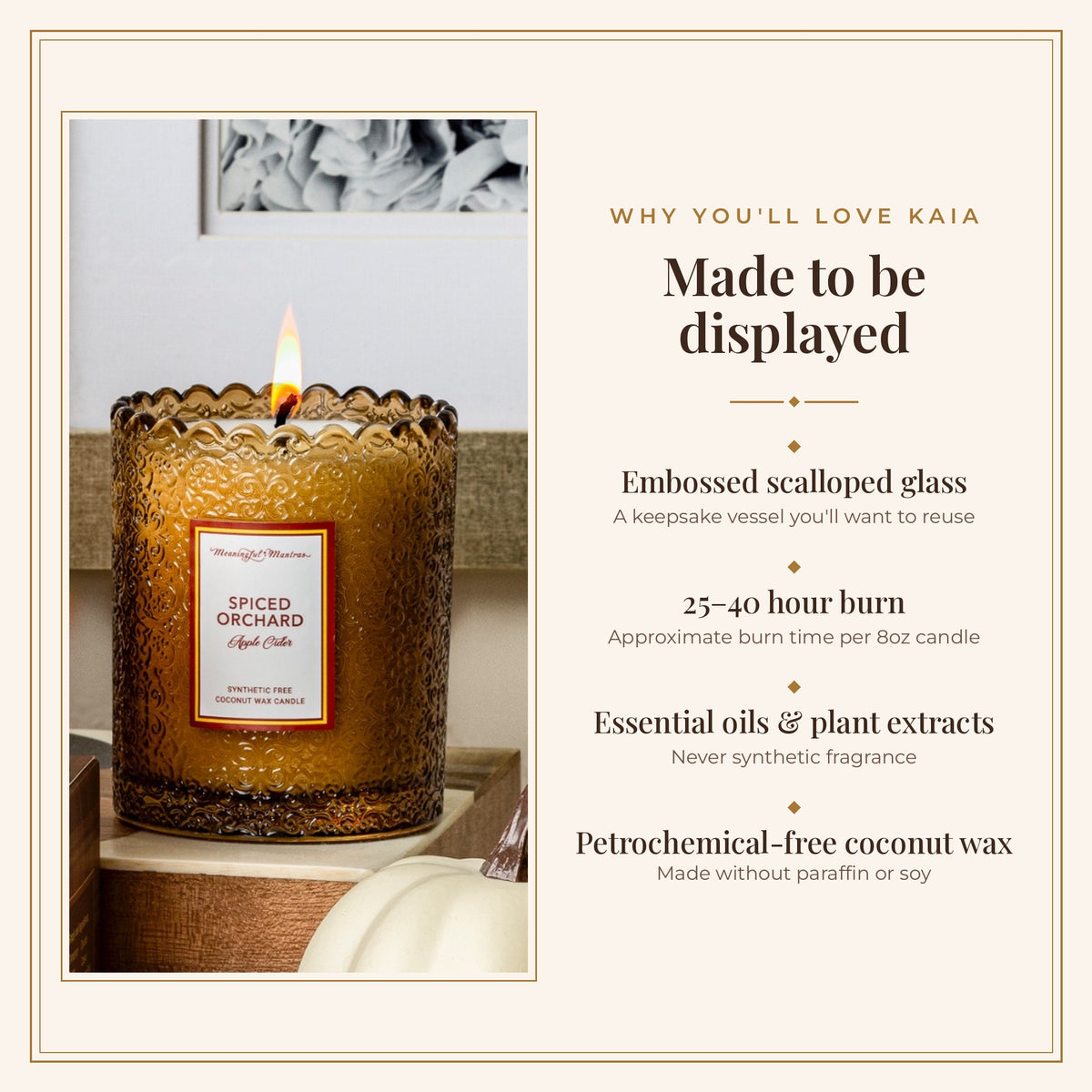 Spiced Orchard Apple Cider Natural Candle 8oz Kaia Collectionimage-alt