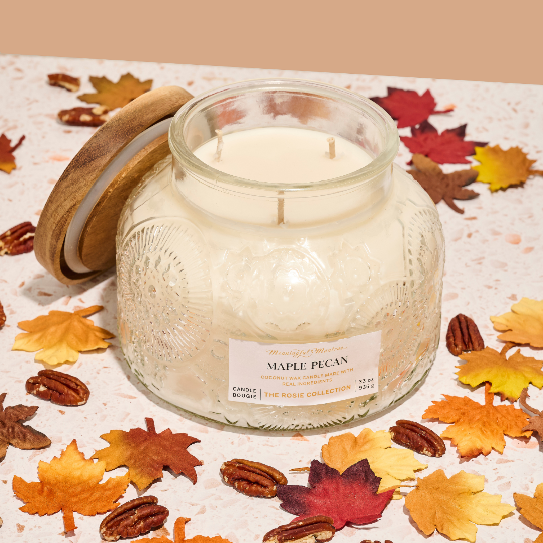 Maple Pecan Natural Candle 33oz Rosie Collection Luxury Three Wickimage-alt