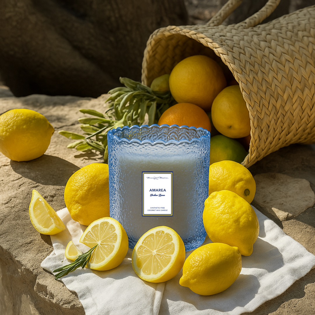 Amarea Sicilian Lemon Natural Candle 8oz Kaia Collectionimage-alt