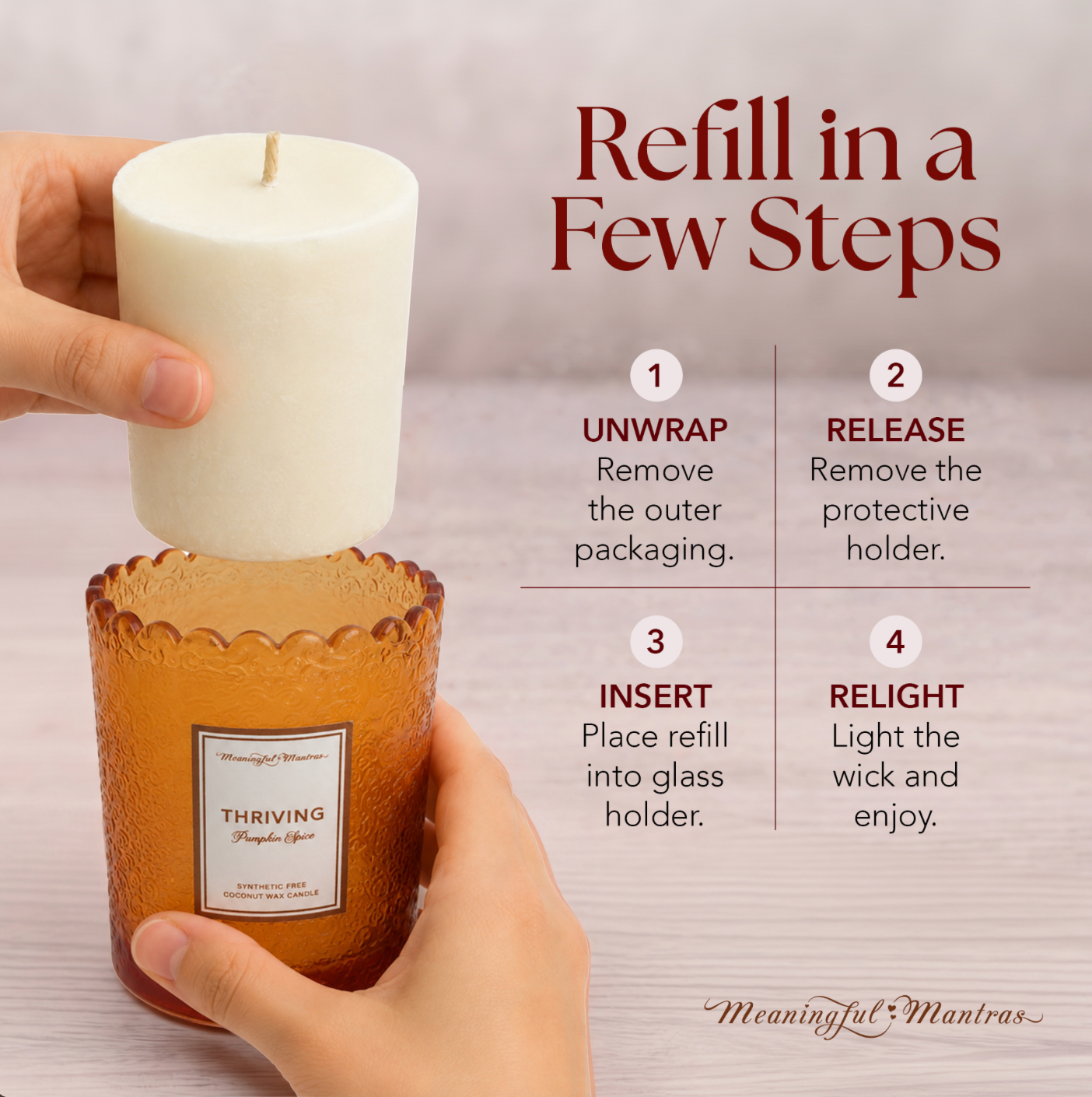 Pumpkin Spice Natural Candle 8oz Kaia Collection Refillimage-alt