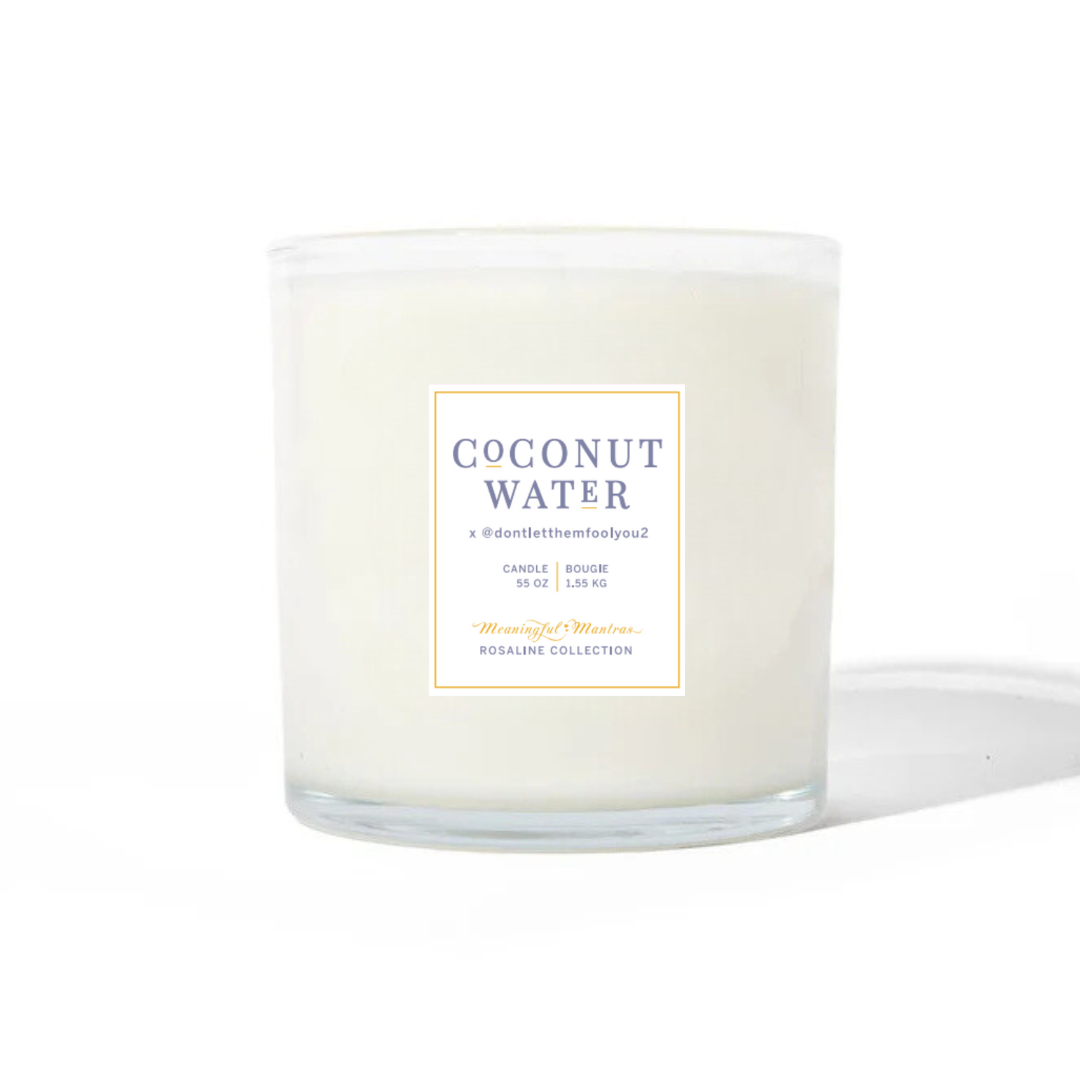 Coconut Water x @Dontletthemfoolyou2 Natural Candle 55oz Rosaline Collectionimage-alt