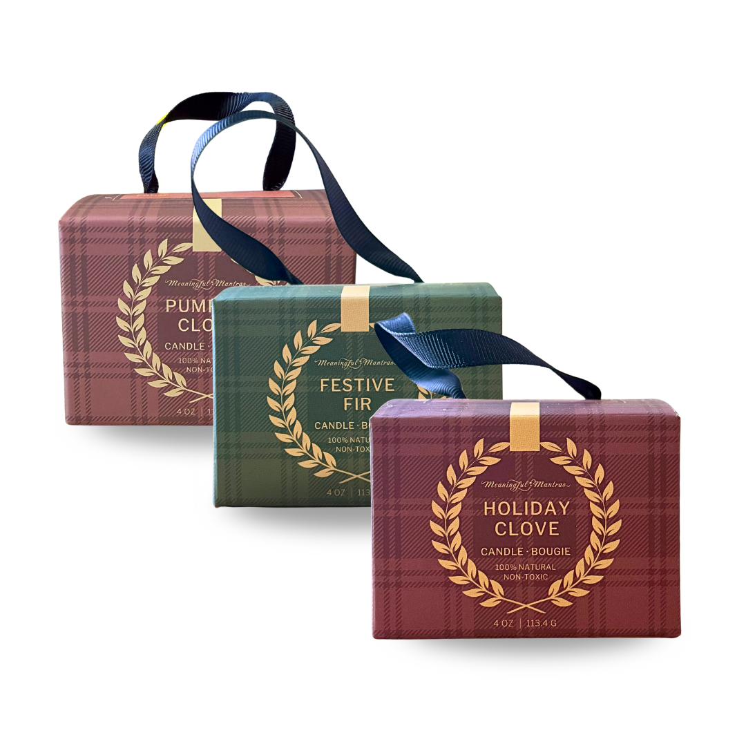 Holiday Ornament Candle Trio 4oz Natural Candle Ellie Collectionimage-alt