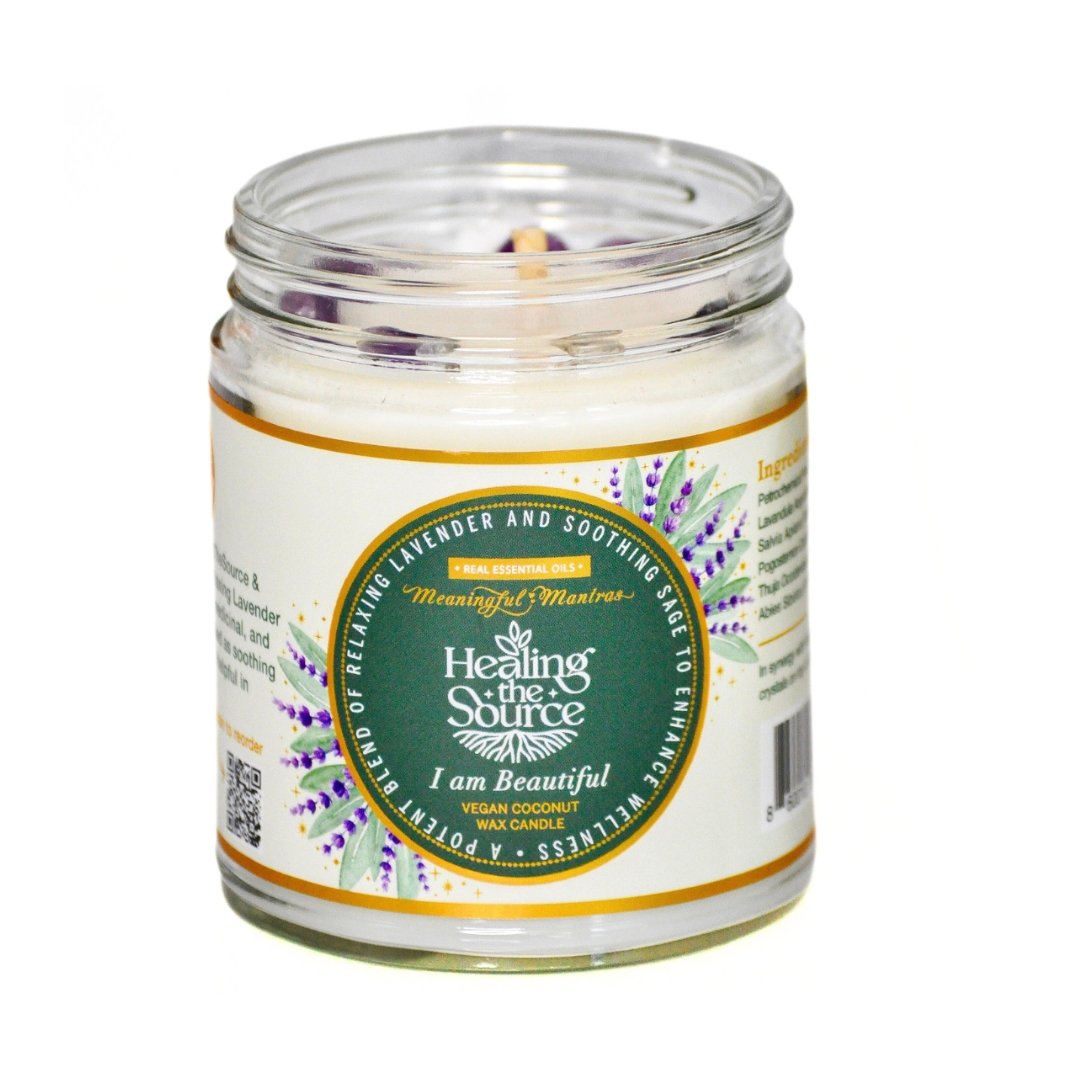 Healing The Source x Meaningful Mantras Lavender & Sage Collab Candle