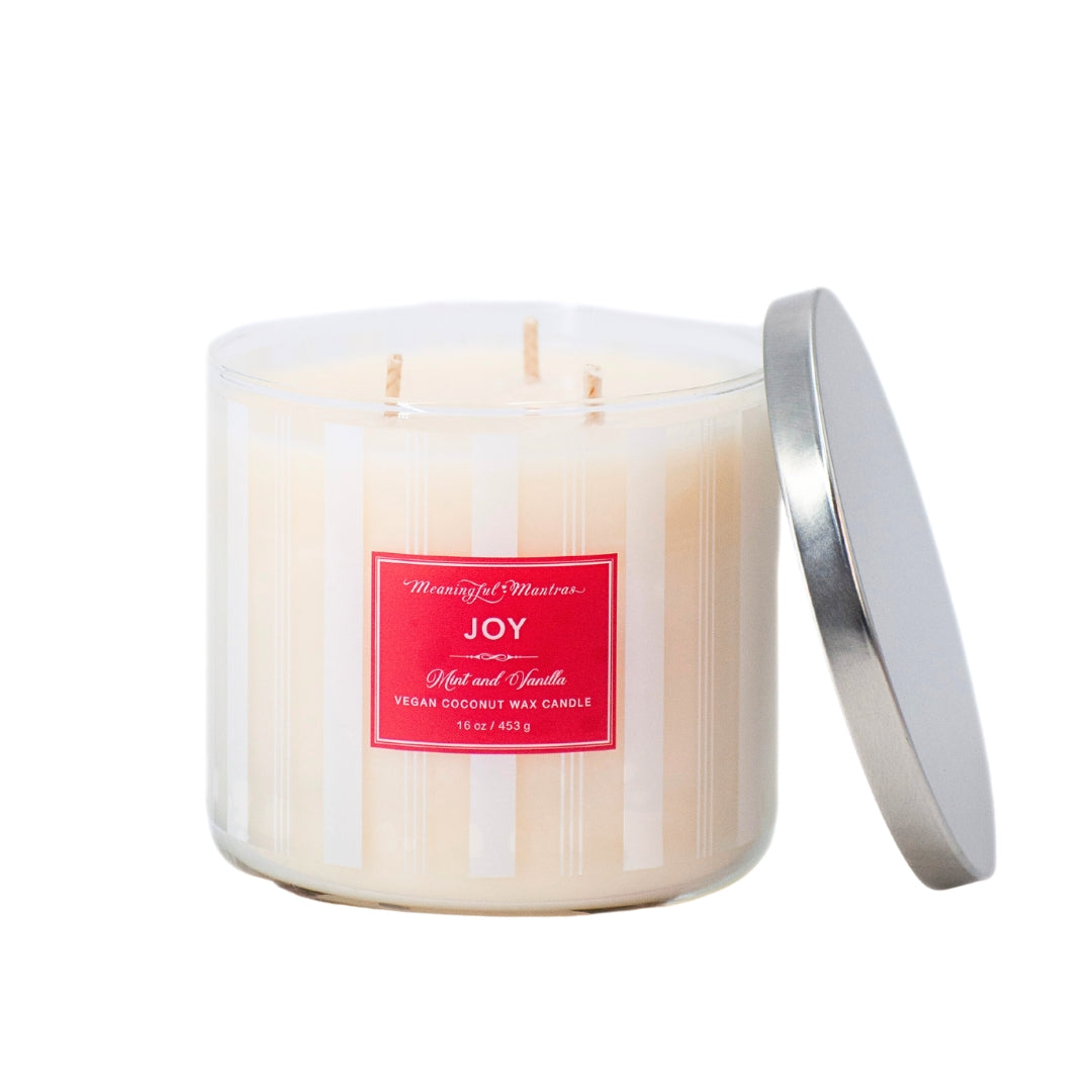 Festive 3-Wick Mint Vanilla 16oz Candleimage-alt