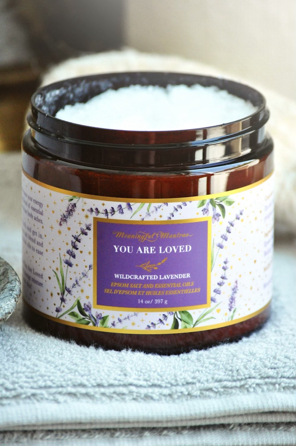 You Are Loved Wildcrafted French Lavender 14oz Epsom Saltimage-alt