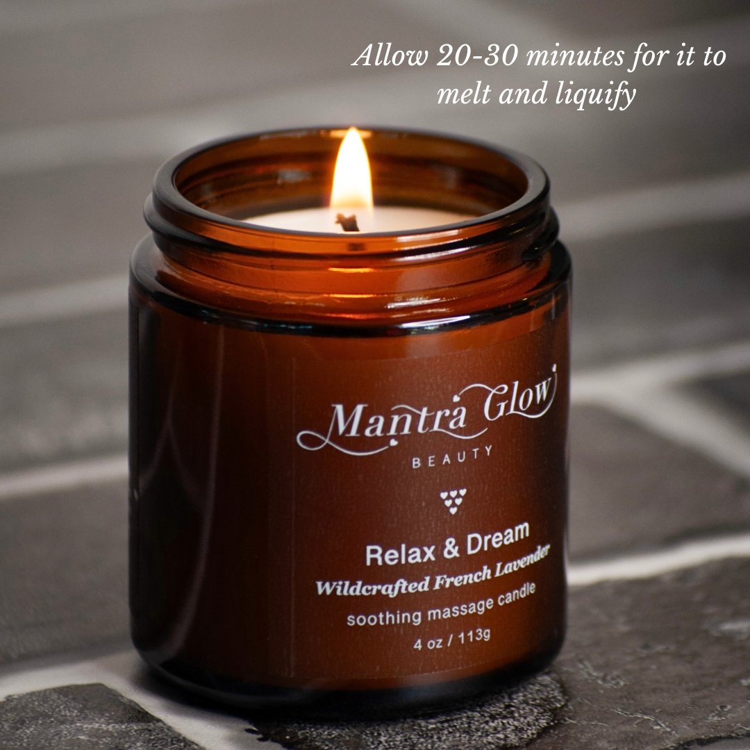 Mantra Glow Beauty Wildcrafted French Lavender Massage Candleimage-alt
