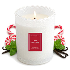 Joy Mint Vanilla Candy Cane Natural Candle 8oz Kaia Collectionimage-alt