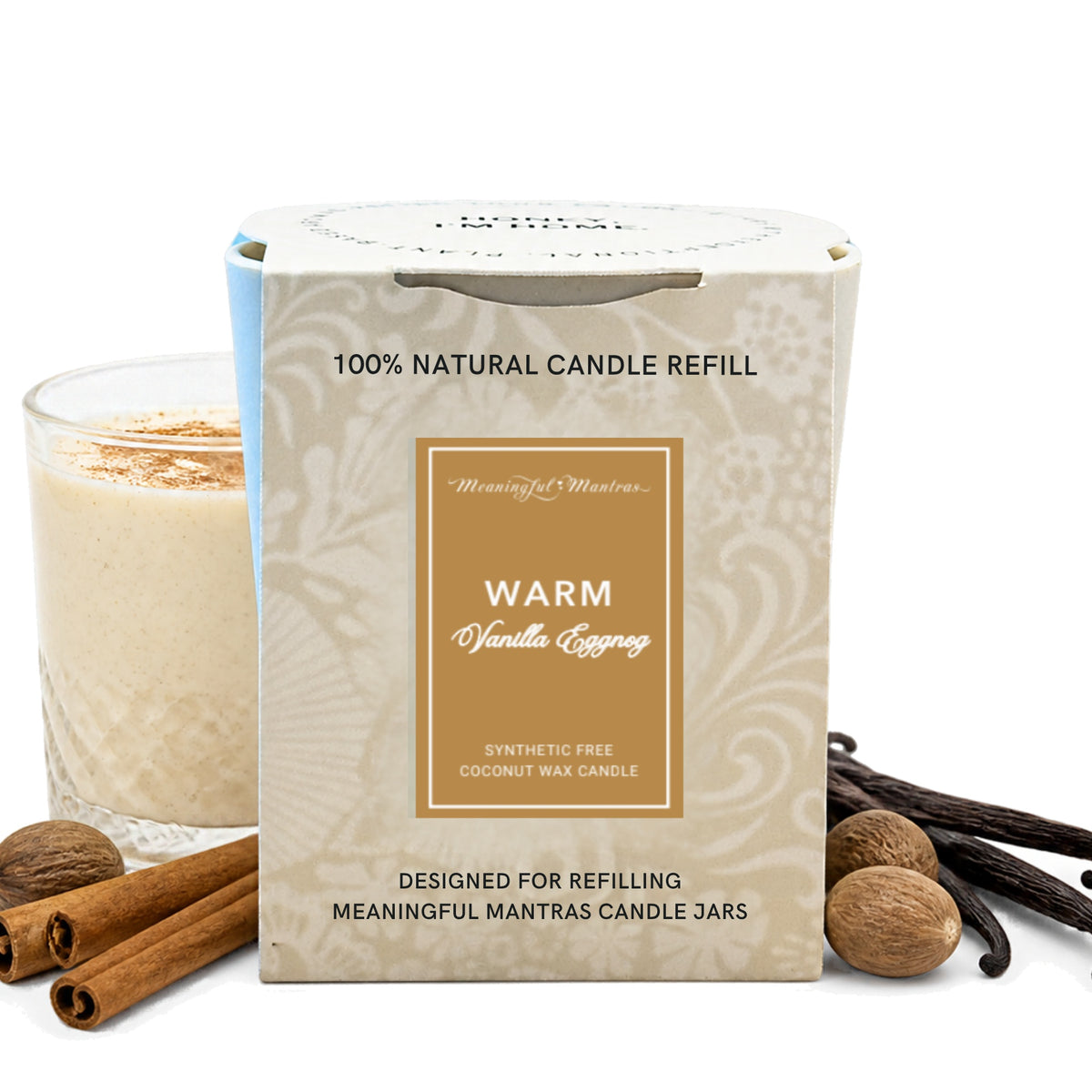 Vanilla Eggnog Natural Candle 8oz Kaia Collection Refillimage-alt
