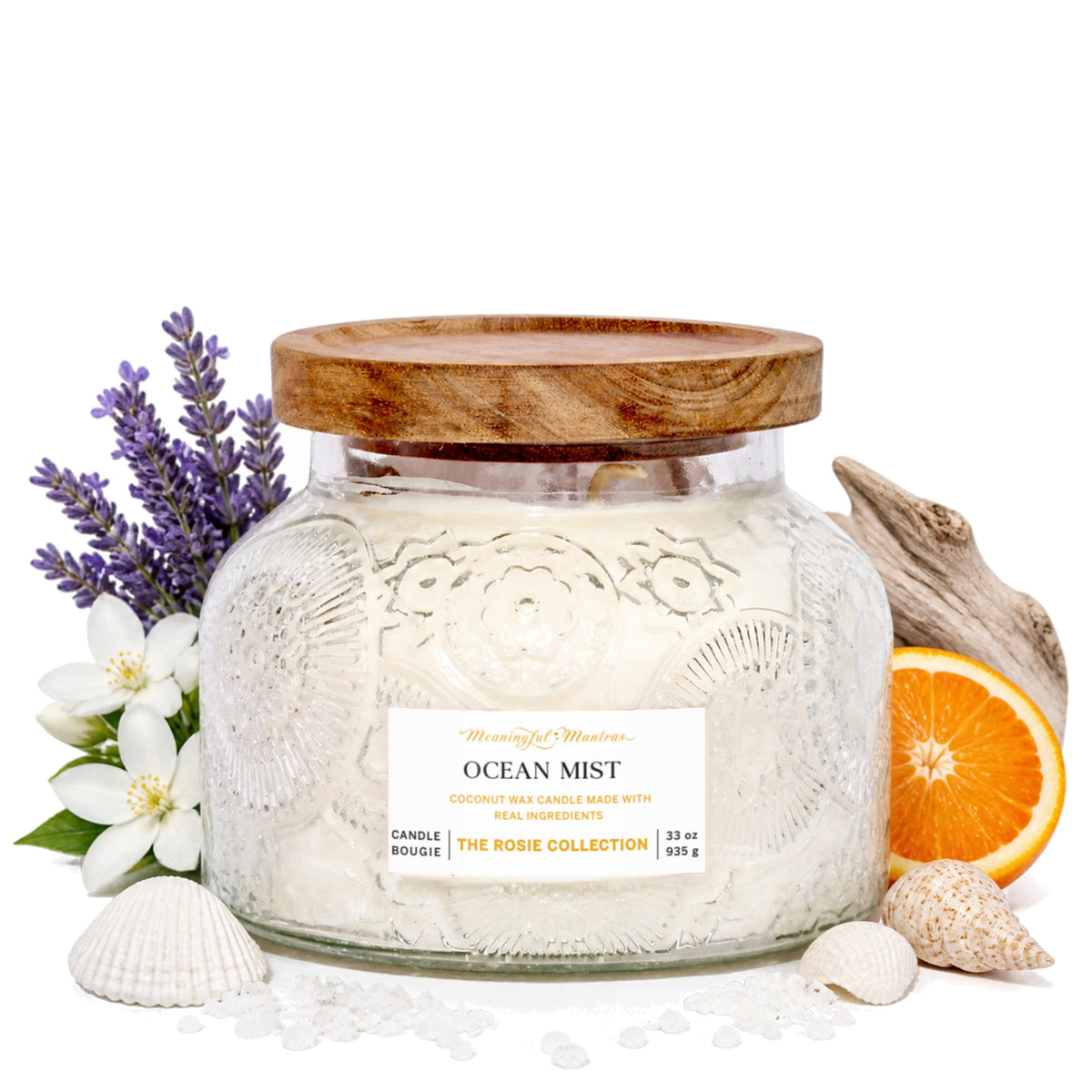 Ocean Mist Natural Candle 33oz Rosie Collection Luxury Three Wickimage-alt