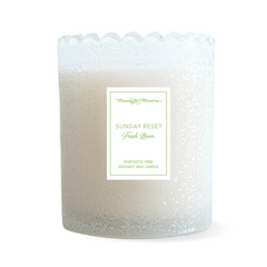 Sunday Reset Fresh Linen Natural Candle 8oz Kaia Collectionimage-alt