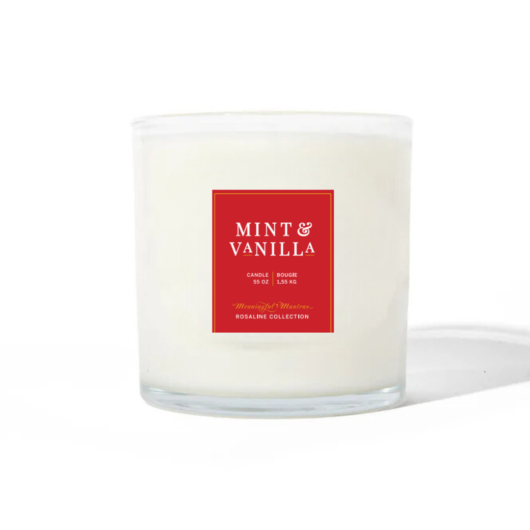 Mint & Vanilla Natural Candle 55oz Rosaline Collection