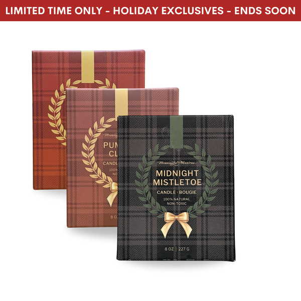 Holiday Candle Trio 3-Piece Natural Set | Meaningful Mantras