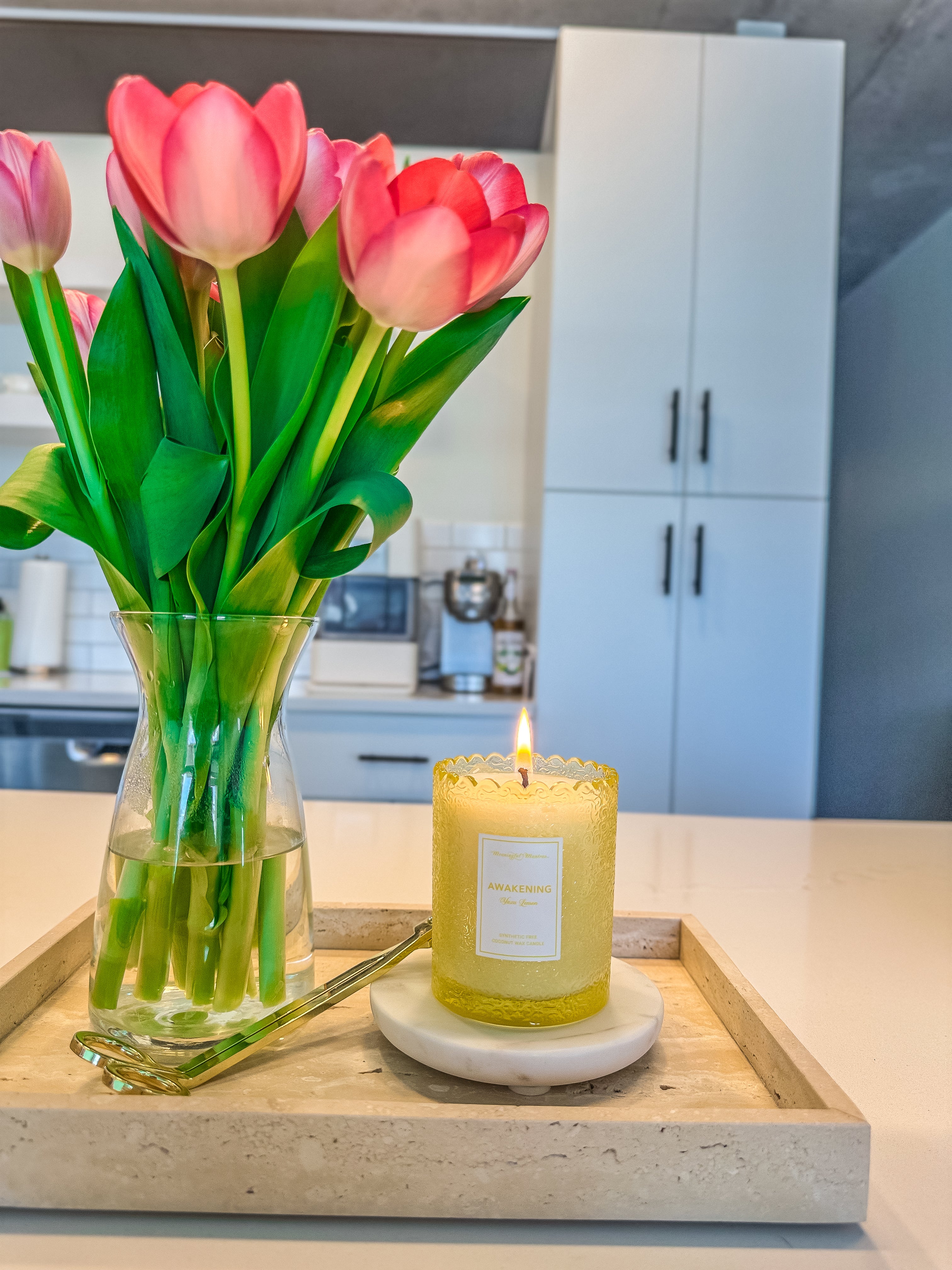 Yuzu Lemon 8oz Natural Candle | Meaningful Mantras