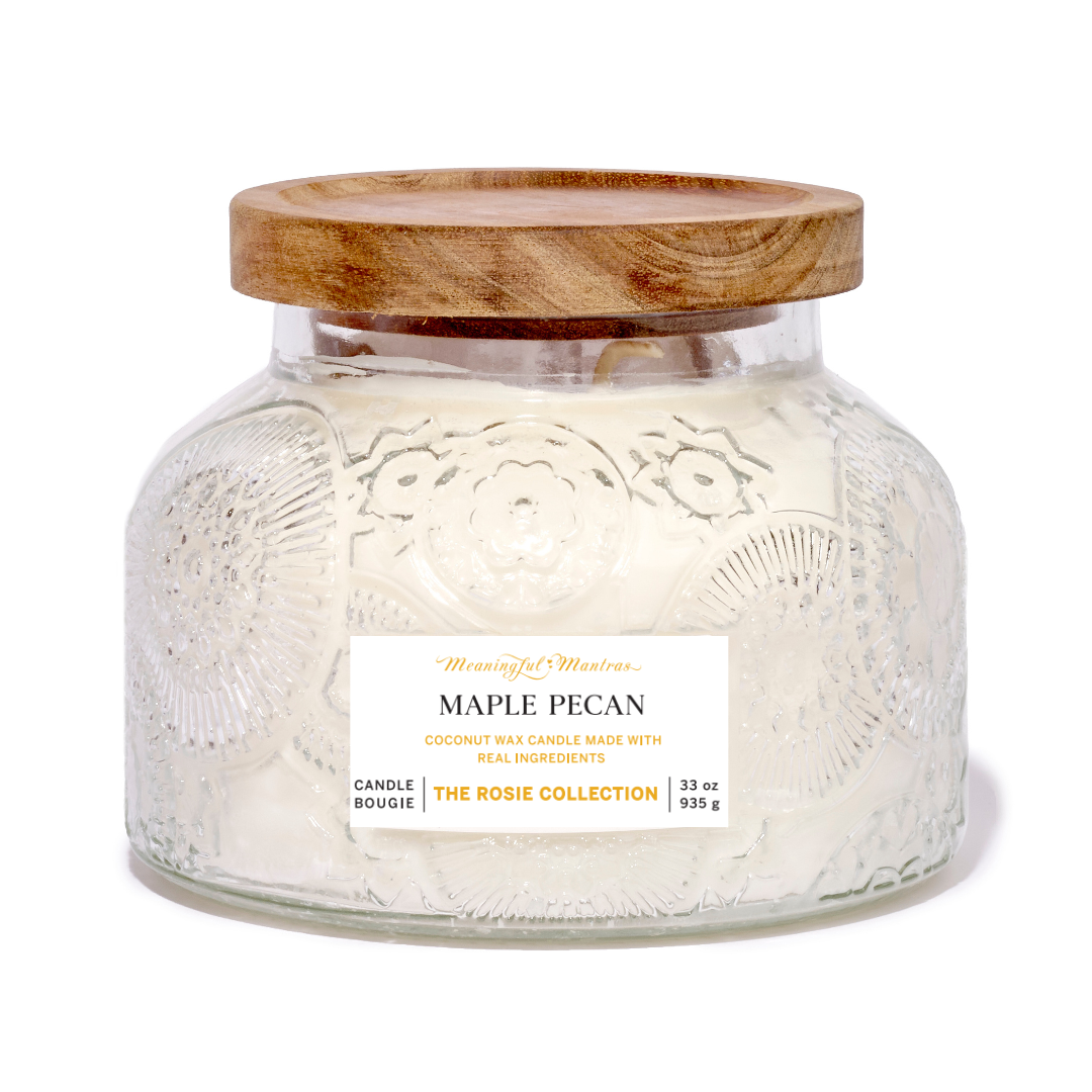Maple Pecan Natural Candle 33oz Rosie Collection Luxury Three Wickimage-alt