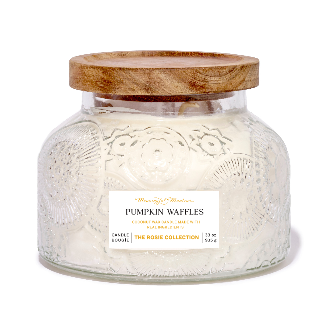 Pumpkin Waffles Natural Candle 33oz Rosie Collection Luxury Three Wickimage-alt