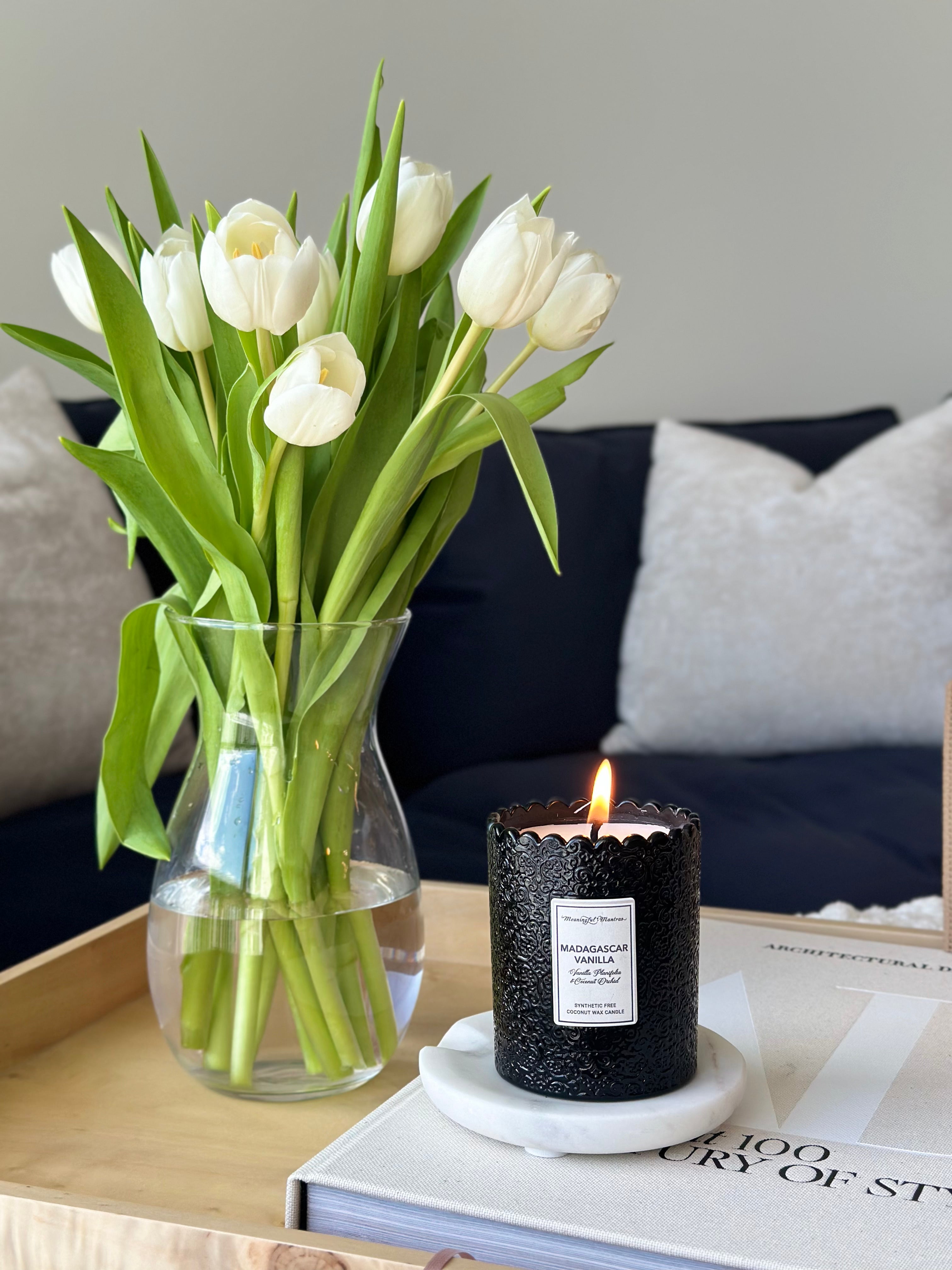 Madagascar Vanilla 8oz Natural Candle | Meaningful Mantras