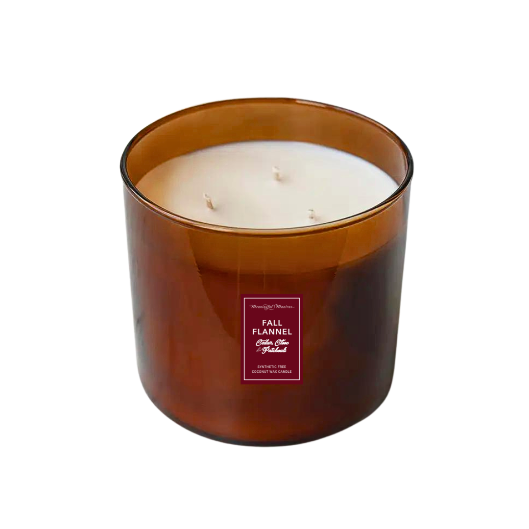 Fall Flannel Natural Candle 3-Wick Candle