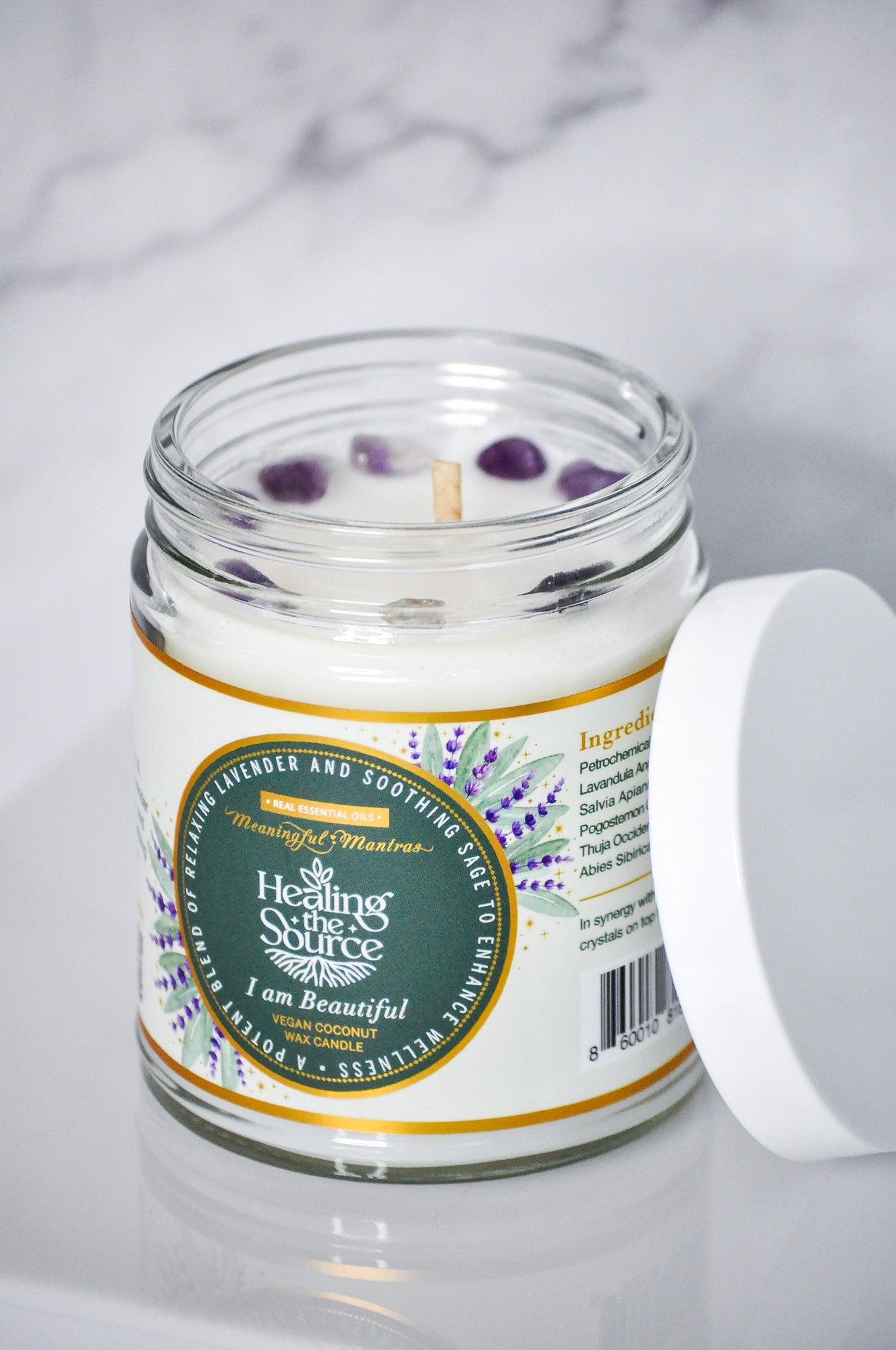 Healing The Source x Meaningful Mantras Lavender & Sage Collab Candle