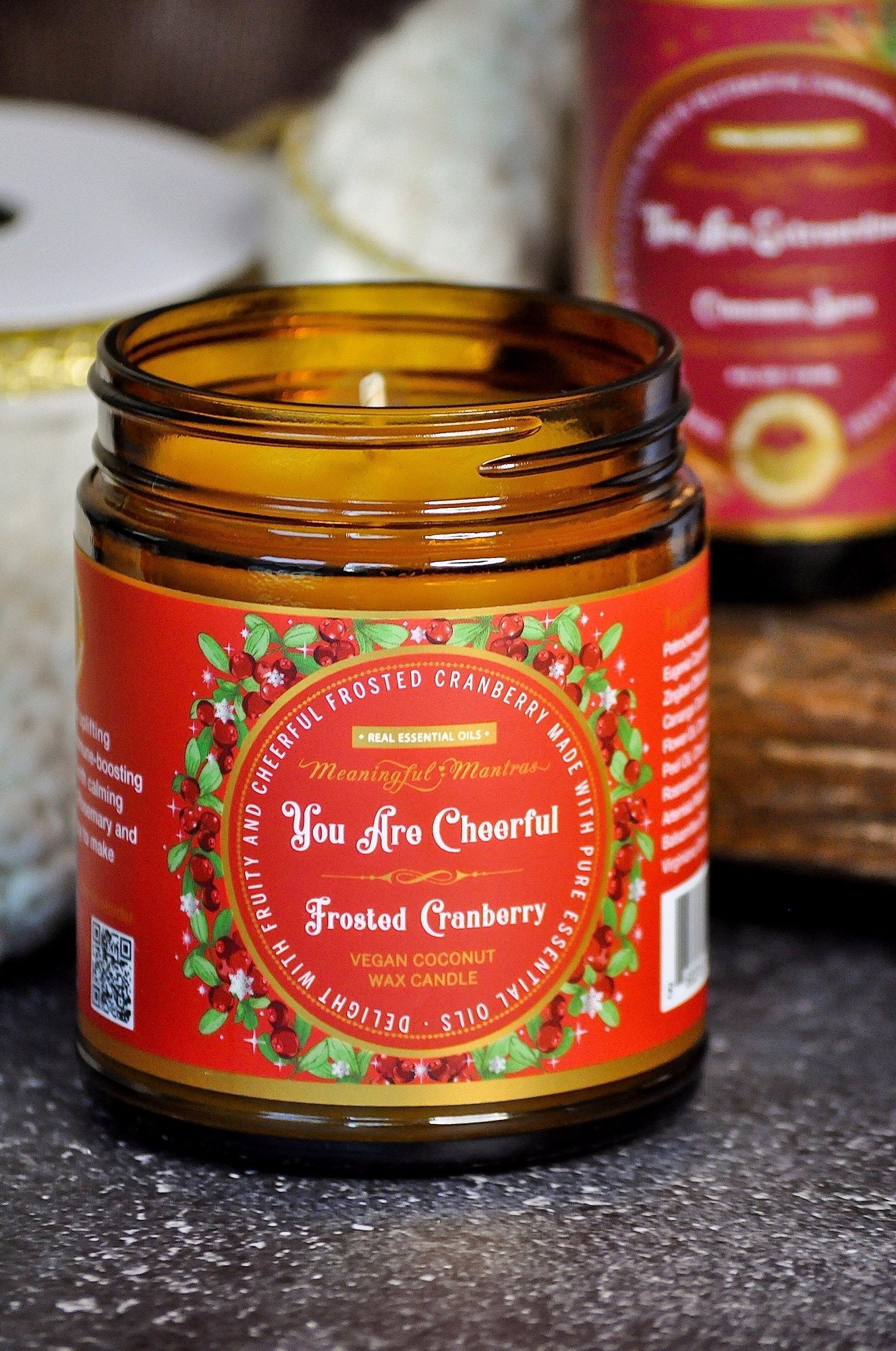You Are Cheerful Frosted Cranberry Candle
