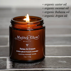 Mantra Glow Beauty Wildcrafted French Lavender Massage Candleimage-alt