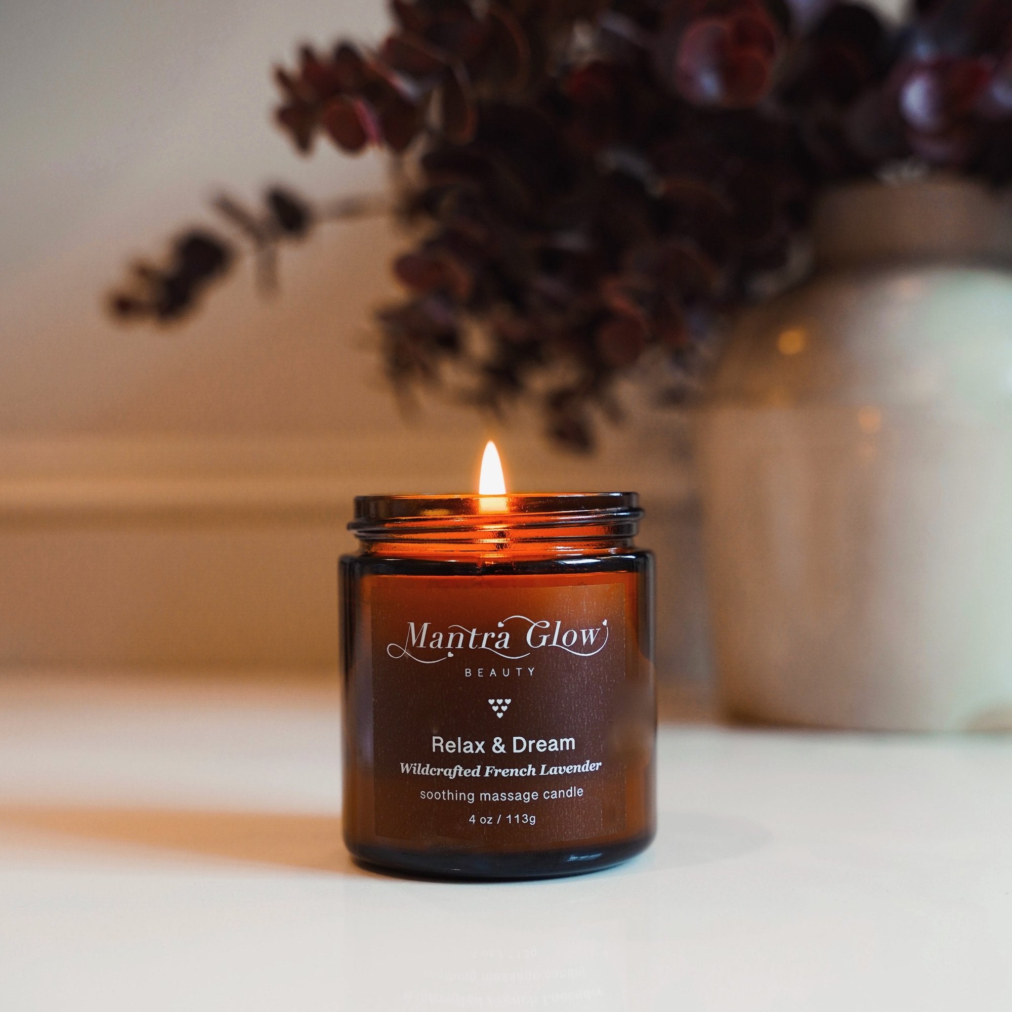 Relax & Dream Wildcrafted French Lavender Massage Candle