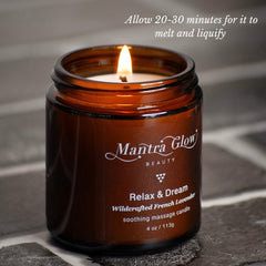 Mantra Glow Beauty Wildcrafted French Lavender Massage Candleimage-alt